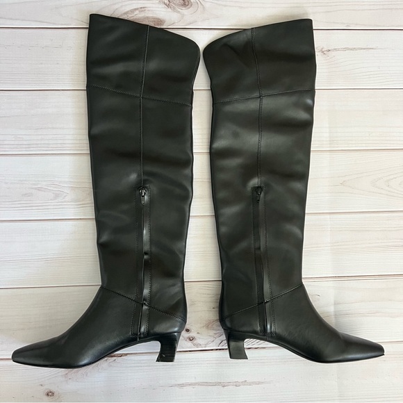 Internationally Blank Women’s Over The Knee Deluca Black Kitten Heel Boots - Picture 5 of 12